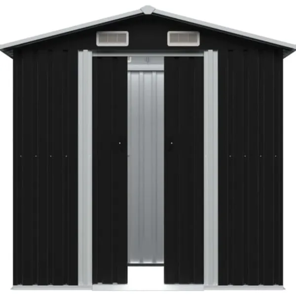 Förvaringsbod antracit stål 204x132x186 cm - Trädgårdsskjul - Trädgårdsbod - Home & Living Skjul, Garage & Carports