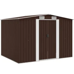 vidaXL Förvaringsbod brun 257x205x178 cm stål