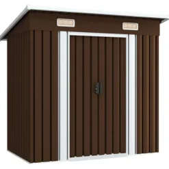 vidaXL Förvaringsbod brun 194x121x181 cm stål