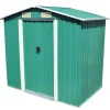 Förvaringsbod i metall grön 204x132x186 cm Skjul, Garage & Carports
