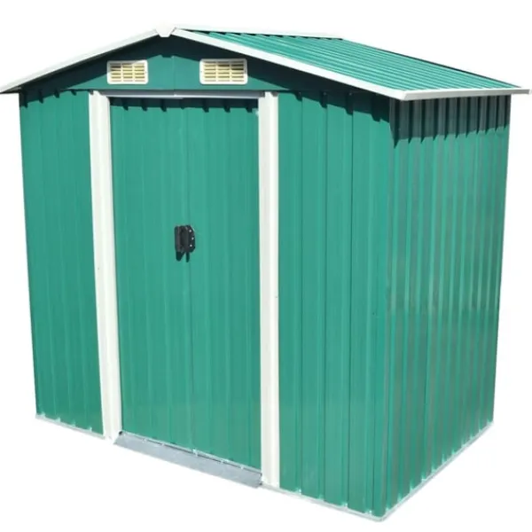 Förvaringsbod i metall grön 204x132x186 cm Skjul, Garage & Carports