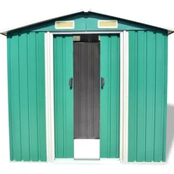Förvaringsbod i metall grön 204x132x186 cm Skjul, Garage & Carports