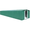Best Förvaringsskjul i galvaniserat stål - Hållbart trädgårdsskjul | Färg: Grön | Storlek: 257x779x181 cm Skjul, Garage & Carports