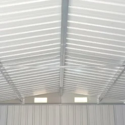 Best Förvaringsskjul i galvaniserat stål - Hållbart trädgårdsskjul | Färg: Grön | Storlek: 257x779x181 cm Skjul, Garage & Carports