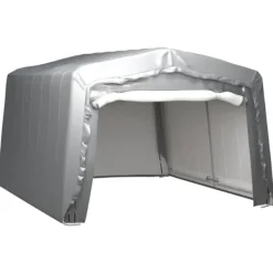 Hot Förvaringstält 370x370 cm stål grå Skjul, Garage & Carports