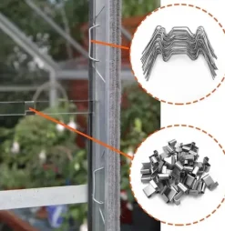 Online Fästklämmor för värmehus glasplatta 100-Piece Silver Växthus