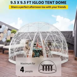 9,5ftx9,5ftx5,8ft genomskinligt bubbeltält med ventilation, högkvalitativa material, stort inre utrymme, vindtät, vattentät, bra stabilitet Tält & Lusthus