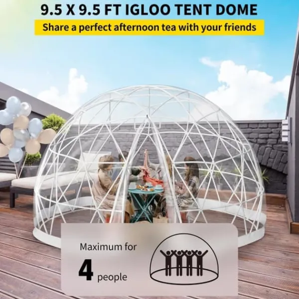 9,5ftx9,5ftx5,8ft genomskinligt bubbeltält med ventilation, högkvalitativa material, stort inre utrymme, vindtät, vattentät, bra stabilitet Tält & Lusthus