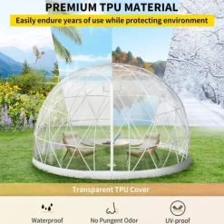 9,5ftx9,5ftx5,8ft genomskinligt bubbeltält med ventilation, högkvalitativa material, stort inre utrymme, vindtät, vattentät, bra stabilitet Tält & Lusthus