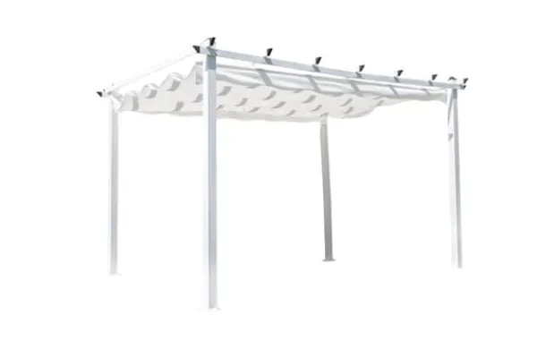 Clearance FURNLUX UTOMHUS PERGOLA LAZIO VIT 395CM Valvbågar, Spaljéer, Bersåer & Pergolor
