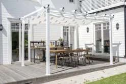 Clearance FURNLUX UTOMHUS PERGOLA LAZIO VIT 395CM Valvbågar, Spaljéer, Bersåer & Pergolor