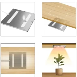 Online Fyrhuvuds LED Växtlampa Takmonterad med Timer & Dimbar Fullspektrum för Optimal Växttillväxt Kit För Växt- & Örtplantering