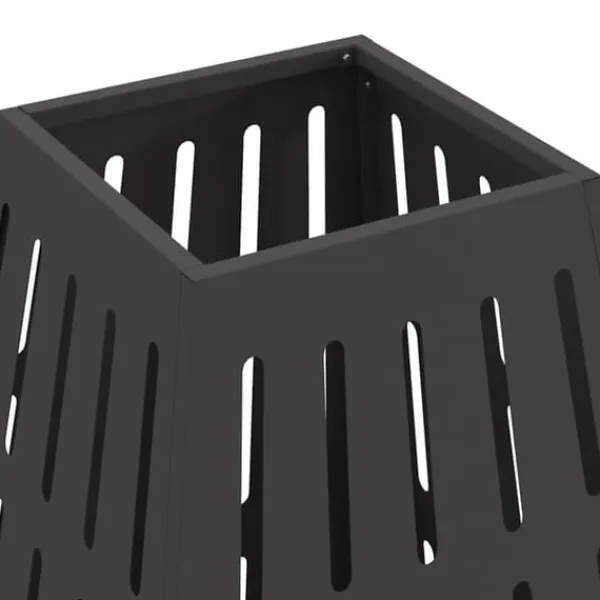 Fyrkantig eldstad i stål - Modern utomhusdesign | Färg: Svart | Storlek: 50x50x70 cm