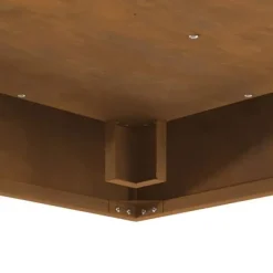 Discount Fyrkantig eldstad i väderbeständigt stål för utomhusbruk | Storlek: 80x80x40 cm | Färg: Stål Öppna Spisar
