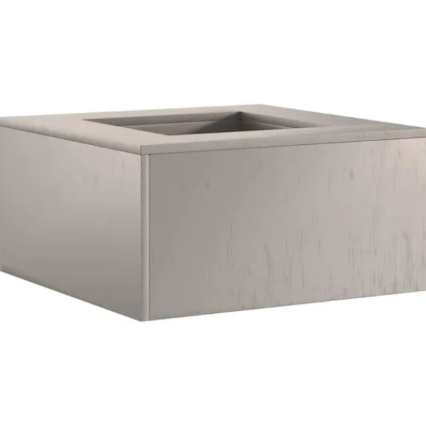 Clearance Fyrkantig eldstad i väderbeständigt stål - Utomhus vedeldad elldyna | Färg: Brun | Storlek: 60x60x30 cm Öppna Spisar