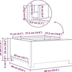 Hot Fyrkantig svart eldstad i stål för utomhusbruk | Storlek: 60x60x30 cm | Färg: Svart Öppna Spisar