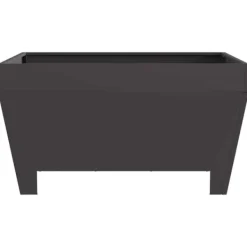 Fyrkantig svart vedeldad eldstad i stål | Storlek: 80x80x43 cm | Väderbeständig och hållbar