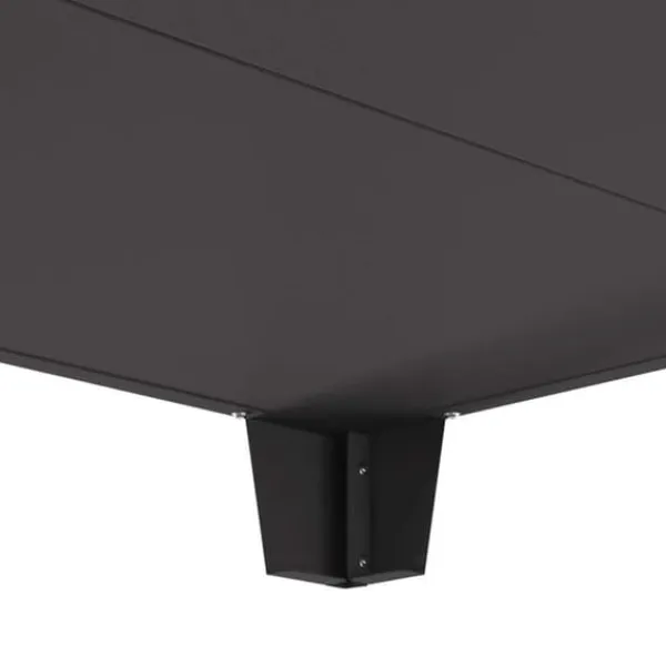 Fyrkantig svart vedeldad eldstad i stål | Storlek: 80x80x43 cm | Väderbeständig och hållbar