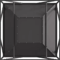 New Fyrkantig utomhus eldstad i stål - Modern design | Färg: Svart | Storlek: 80x80x40 cm Öppna Spisar