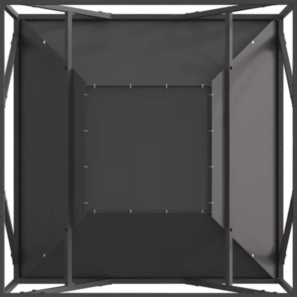 New Fyrkantig utomhus eldstad i stål - Modern design | Färg: Svart | Storlek: 80x80x40 cm Öppna Spisar