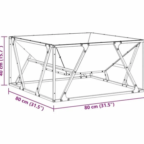 New Fyrkantig utomhus eldstad i stål - Modern design | Färg: Svart | Storlek: 80x80x40 cm Öppna Spisar