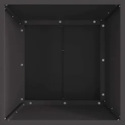 Fyrkantig vedeldad eldhäll i svart stål - Bärbar och rostbeständig | Storlek: 40x40x30 cm Öppna Spisar