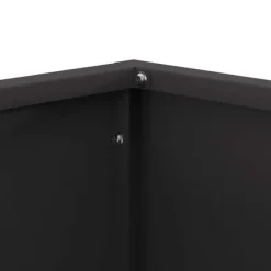 Fyrkantig vedeldad eldhäll i svart stål - Bärbar och rostbeständig | Storlek: 40x40x30 cm Öppna Spisar