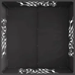 New Fyrkantig vedeldad eldstad i stål - Utomhuseldstad | Färg: Svart | Storlek: 60x60x40 cm Öppna Spisar