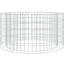 vidaXL Gabion för eldstad Ø 100 cm galvaniserat järn