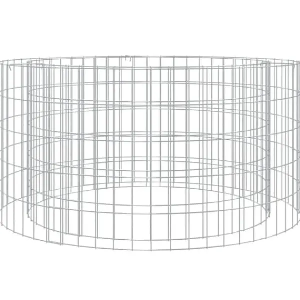 vidaXL Gabion för eldstad Ø 100 cm galvaniserat järn