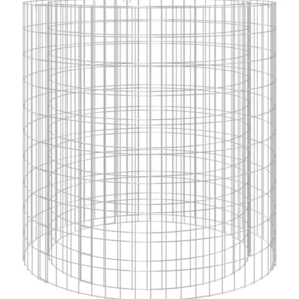 vidaXL Gabion för eldstad Ø 100 cm galvaniserat järn