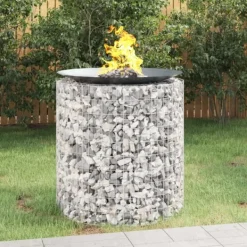Discount Gabion för eldstad Ø 100 cm galvaniserat järn Öppna Spisar