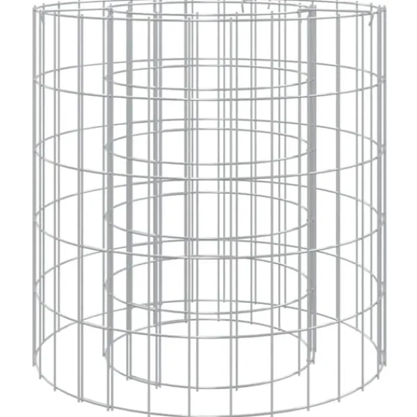 Gabion för eldstad - Galvaniserat järn Ø 50 cm | Färg: Galvaniserad | Storlek: Ø 50 cm