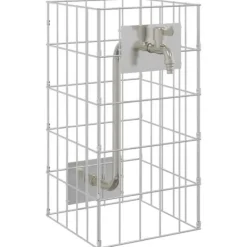 Gabion Säule med Vattenkran 50x25x25 cm - Rostfritt Stål | Färg: Silver | Storlek: 50x25x25 cm Fontäner & Dammar