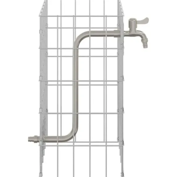 Gabion Säule med Vattenkran 50x25x25 cm - Rostfritt Stål | Färg: Silver | Storlek: 50x25x25 cm Fontäner & Dammar