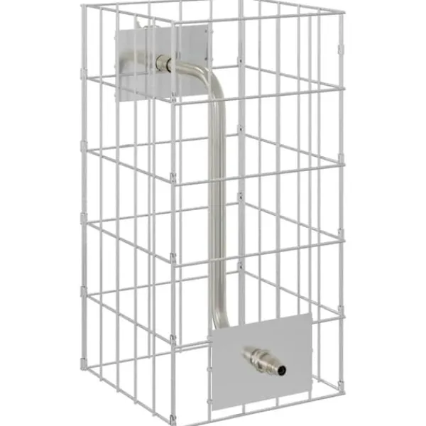 Gabion Säule med Vattenkran 50x25x25 cm - Rostfritt Stål | Färg: Silver | Storlek: 50x25x25 cm Fontäner & Dammar