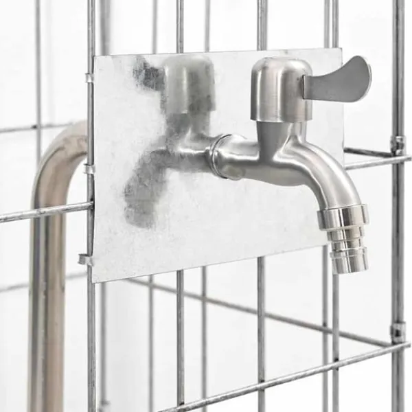 Gabion Säule med Vattenkran 50x25x25 cm - Rostfritt Stål | Färg: Silver | Storlek: 50x25x25 cm Fontäner & Dammar