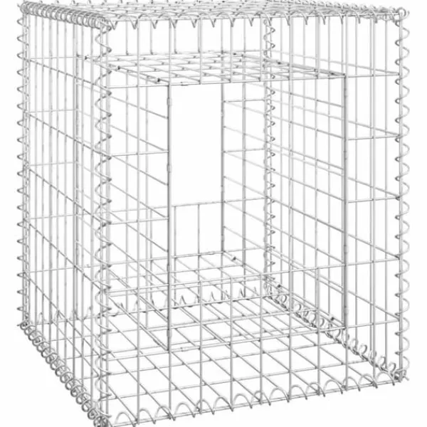Best Gabionkorg - Stolpform för trädgårdsdekoration | Storlek: 50x50x60 cm | Material: Järn Trädgårdsprydnader