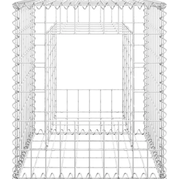 Best Gabionkorg - Stolpform för trädgårdsdekoration | Storlek: 50x50x60 cm | Material: Järn Trädgårdsprydnader