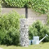 vidaXL Gabionkran Silver 25 x 25 x 100 cm Rostfritt stål