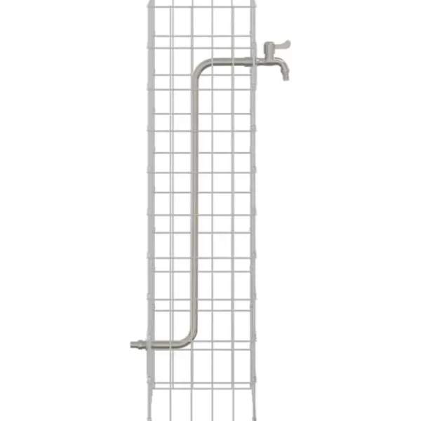 Gabionpelare med Vattenkran - Rostfritt Stål | Storlek: 100x25x25 cm | Färg: Borstad Finish Fontäner & Dammar