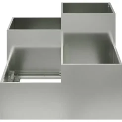 Galvaniserad planteringslåda för utomhusbruk | Storlek: 100x100x60 cm | Färg: Silver