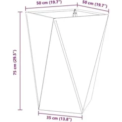 vidaXL Galvaniserad stålplanterare - - Silver - 50x50x75 cm - Monteras krävs - Robust - Utomhusbruk