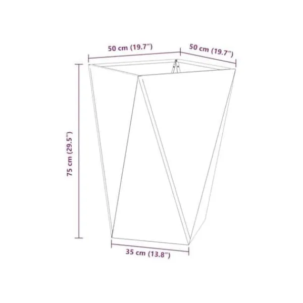 vidaXL Galvaniserad stålplanterare - - Silver - 50x50x75 cm - Monteras krävs - Robust - Utomhusbruk