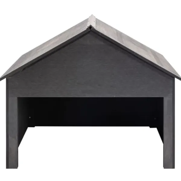 vidaXL Garage för gräsklippare grå 80x80x70 cm WPC