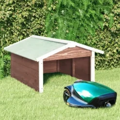 Sale Garage för robotgräsklippare 72x87x50 cm mocca och vit granträ - Hus Till Robotgräsklippare - Garage Till Robotgräsklippare - Home & Living Skjul, Garage & Carports