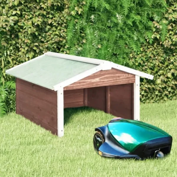 Sale Garage för robotgräsklippare 72x87x50 cm mocca och vit granträ - Hus Till Robotgräsklippare - Garage Till Robotgräsklippare - Home & Living Skjul, Garage & Carports