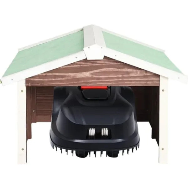 Sale Garage för robotgräsklippare 72x87x50 cm mocca och vit granträ - Hus Till Robotgräsklippare - Garage Till Robotgräsklippare - Home & Living Skjul, Garage & Carports
