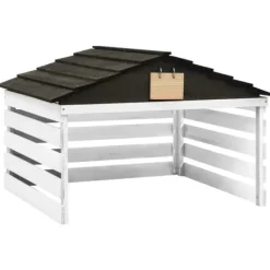 Sale Garage för robotgräsklippare svart och vit 78x74x54 cm granträ Skjul, Garage & Carports