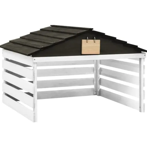 Sale Garage för robotgräsklippare svart och vit 78x74x54 cm granträ Skjul, Garage & Carports